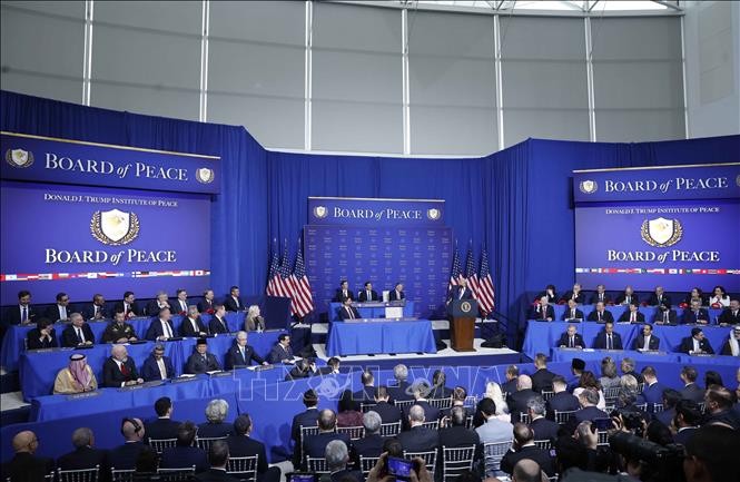 Phiên khai mạc Hội đồng Hoà bình về Gaza tại Thủ đô Washington D.C., Hoa Kỳ. Ảnh: Thống Nhất/TTXVN