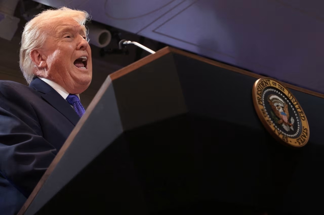 Tổng thống Donald Trump phát biểu trong cuộc họp báo tại Nhà Trắng ngày 20/02/2026. (Ảnh: Reuters) Tổng thống Donald Trump phát biểu trong cuộc họp báo tại Nhà Trắng ngày 20/02/2026. (Ảnh: Reuters)