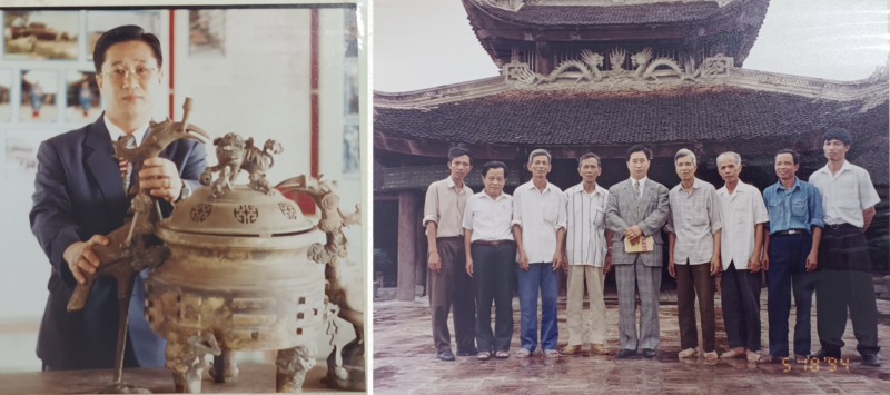 Ông Lý Xương Căn trong chuyến viếng thăm Đến Đô (Bắc Ninh) vào năm 1994. (Ảnh: NVCC)