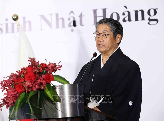 Đại sứ Đặc mệnh Toàn quyền Nhật Bản tại Việt Nam Ito Naoki phát biểu tại buổi lễ. Ảnh: An Đăng/TTXVN