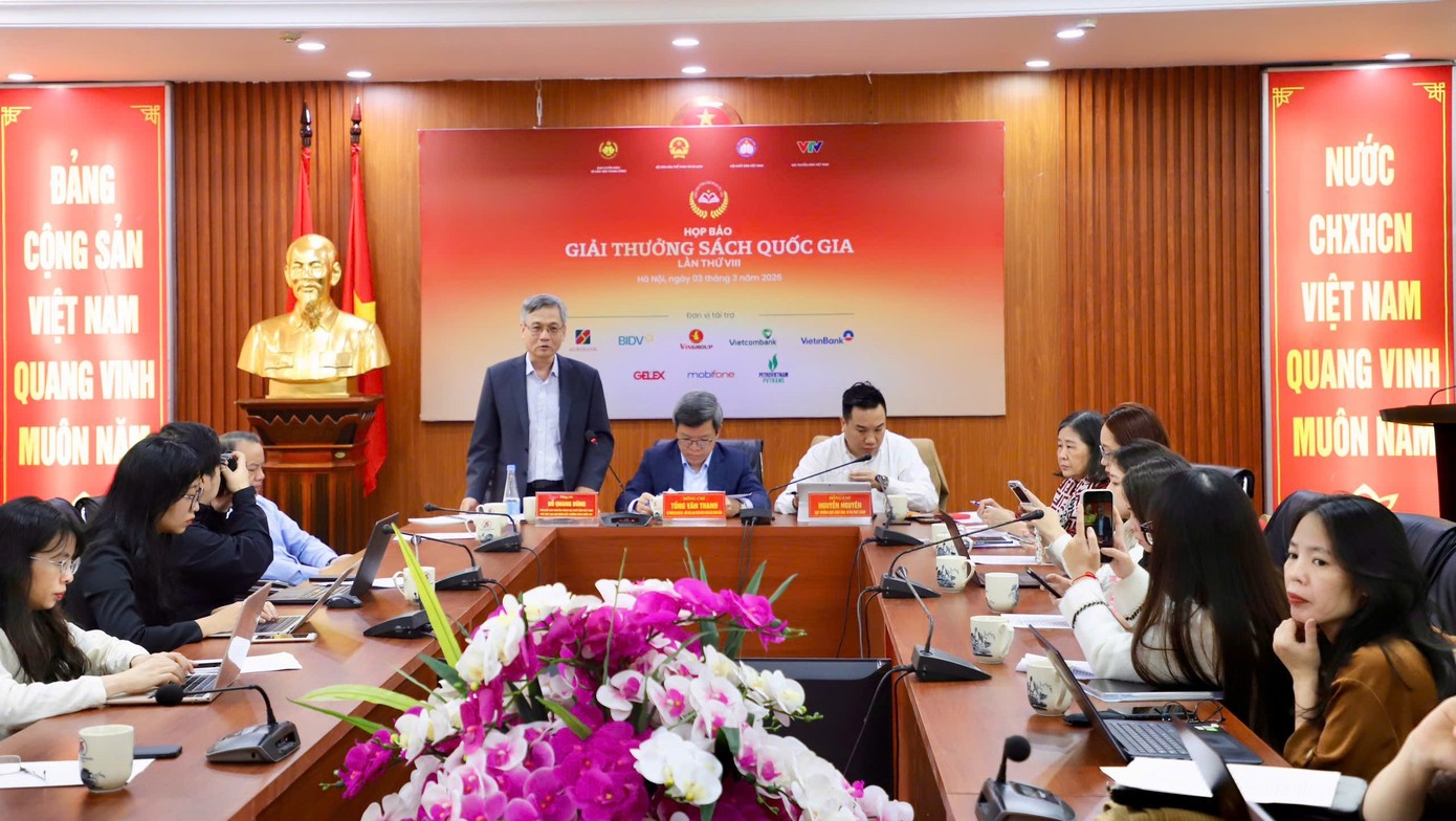 Họp báo Giải thưởng Sách Quốc gia lần VIII năm 2026 được tổ chức chiều 3/3 tại Hà Nội.