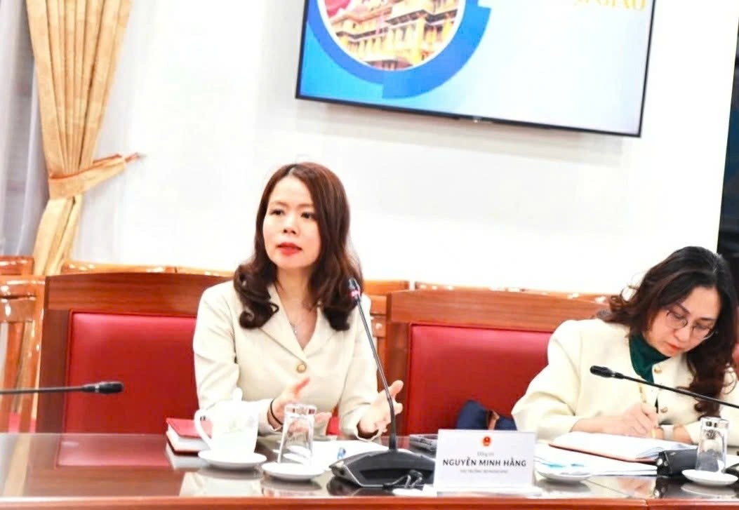 Thứ trưởng Ngoại giao Nguyễn Minh Hằng phát biểu chỉ đạo tại cuộc họp liên ngành. (Ảnh: Vân Khánh)