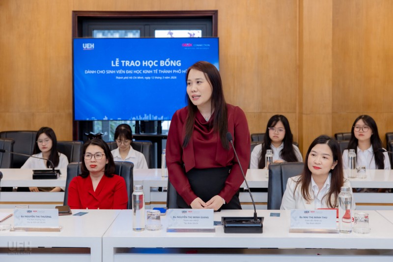 Bà Nguyễn Thị Minh Giang – Thành viên HĐQT Tập đoàn GELEX phát biểu tại chương trình