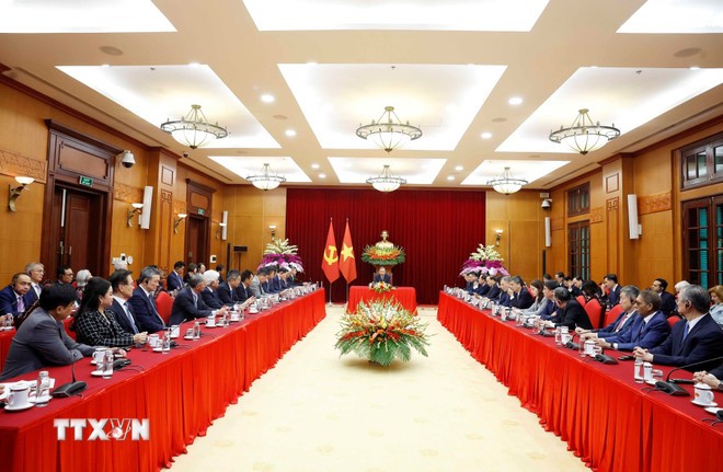 Tổng Bí thư Tô Lâm tiếp lãnh đạo của hơn 40 tập đoàn, doanh nghiệp quốc tế