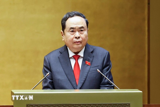 Chủ tịch Quốc hội Trần Thanh Mẫn: Khẳng định vai trò "đi trước một bước về thể chế" Chủ tịch Quốc hội Trần Thanh Mẫn: Khẳng định vai trò "đi trước một bước về thể chế"