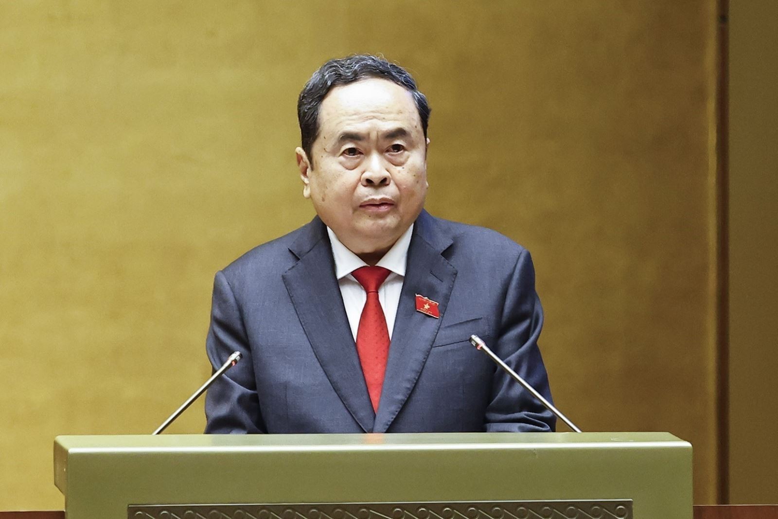 Chủ tịch Quốc hội khóa XV Trần Thanh Mẫn phát biểu khai mạc Kỳ họp thứ Nhất, Quốc hội khóa XVI. (Ảnh: TTXVN) Chủ tịch Quốc hội khóa XV Trần Thanh Mẫn phát biểu khai mạc Kỳ họp thứ Nhất, Quốc hội khóa XVI. (Ảnh: TTXVN)