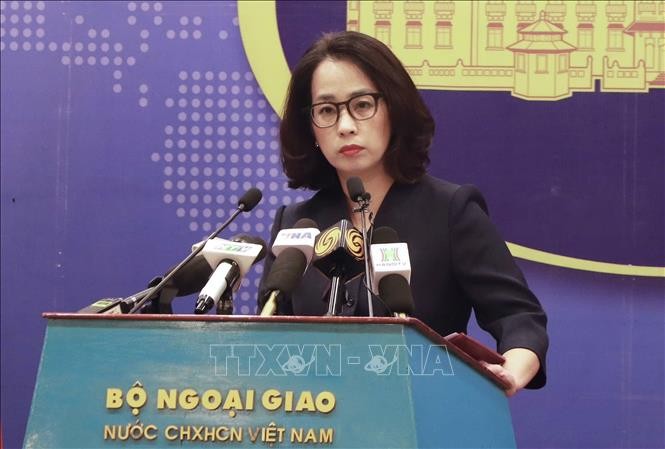 Người phát ngôn Bộ Ngoại giao Phạm Thu Hằng. Ảnh: Phương Thảo/TTXVN phát Người phát ngôn Bộ Ngoại giao Phạm Thu Hằng. Ảnh: Phương Thảo/TTXVN phát