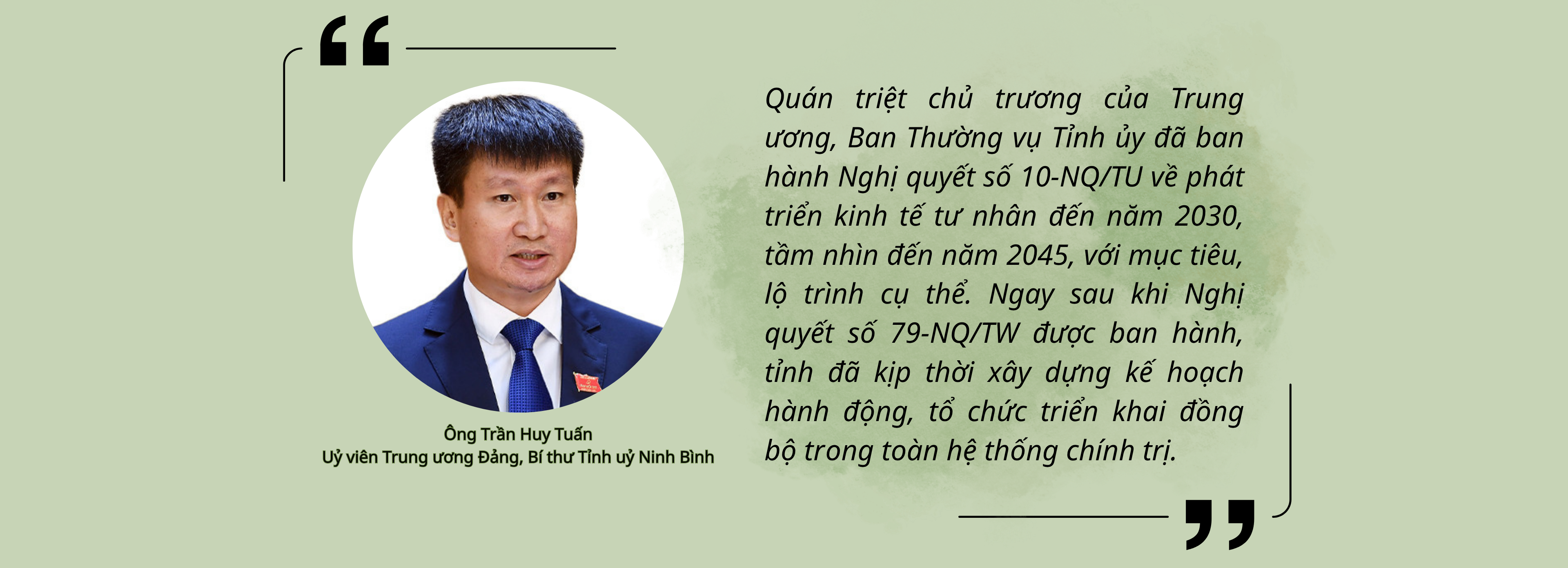 Ông Trần Huy Tuấn: Tôi tin tưởng Ninh Bình sẽ ngày càng khẳng định vị thế trong tương lai Ông Trần Huy Tuấn: Tôi tin tưởng Ninh Bình sẽ ngày càng khẳng định vị thế trong tương lai