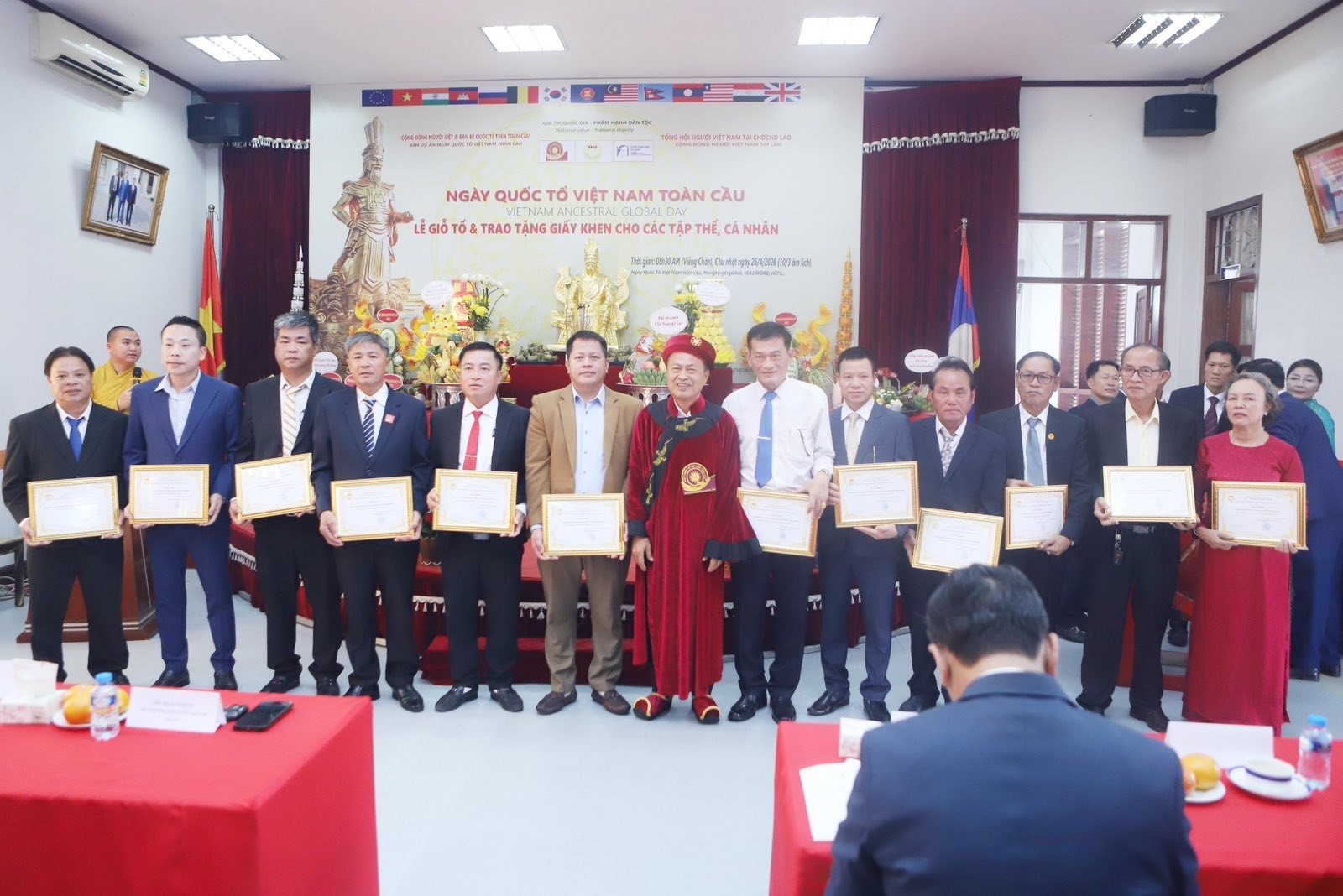 Trang trọng tổ chức Lễ Giỗ Tổ Hùng Vương tại Lào Trang trọng tổ chức Lễ Giỗ Tổ Hùng Vương tại Lào