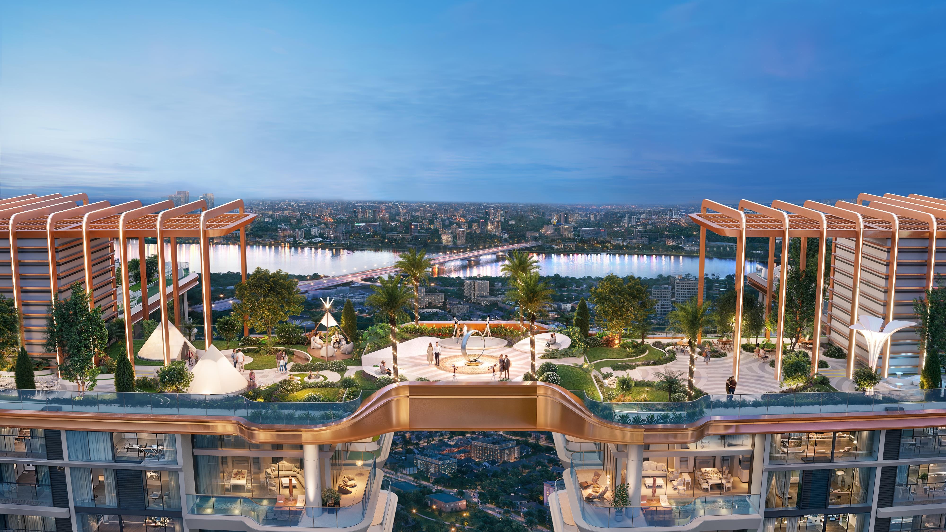 Các khu vườn và tiện ích trên cao tại Rivea Residences góp phần kiến tạo môi trường sống xanh, riêng tư và giàu tính kết nối cho cộng đồng cư dân. (Ảnh: Meygroup) Các khu vườn và tiện ích trên cao tại Rivea Residences góp phần kiến tạo môi trường sống xanh, riêng tư và giàu tính kết nối cho cộng đồng cư dân. (Ảnh: Meygroup)