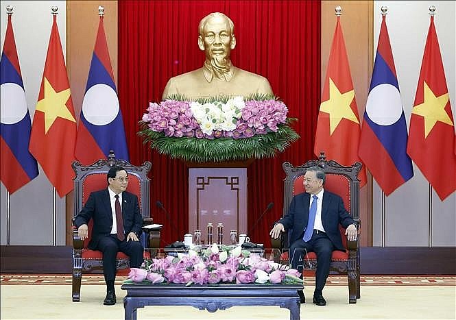 Tổng Bí thư, Chủ tịch nước Tô Lâm tiếp Thủ tướng Lào Tổng Bí thư, Chủ tịch nước Tô Lâm tiếp Thủ tướng Lào