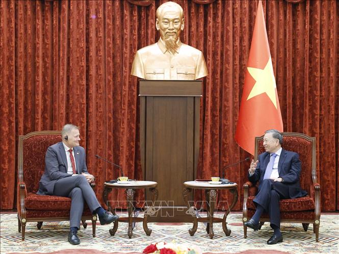 Tổng Bí thư, Chủ tịch nước Tô Lâm tiếp Đại sứ Đan Mạch chào từ biệt Chú thích ảnh