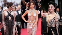 Ngoài Ngọc Trinh, nhiều khách nữ vô danh cũng đua nhau khoe thân trên thảm đỏ Cannes