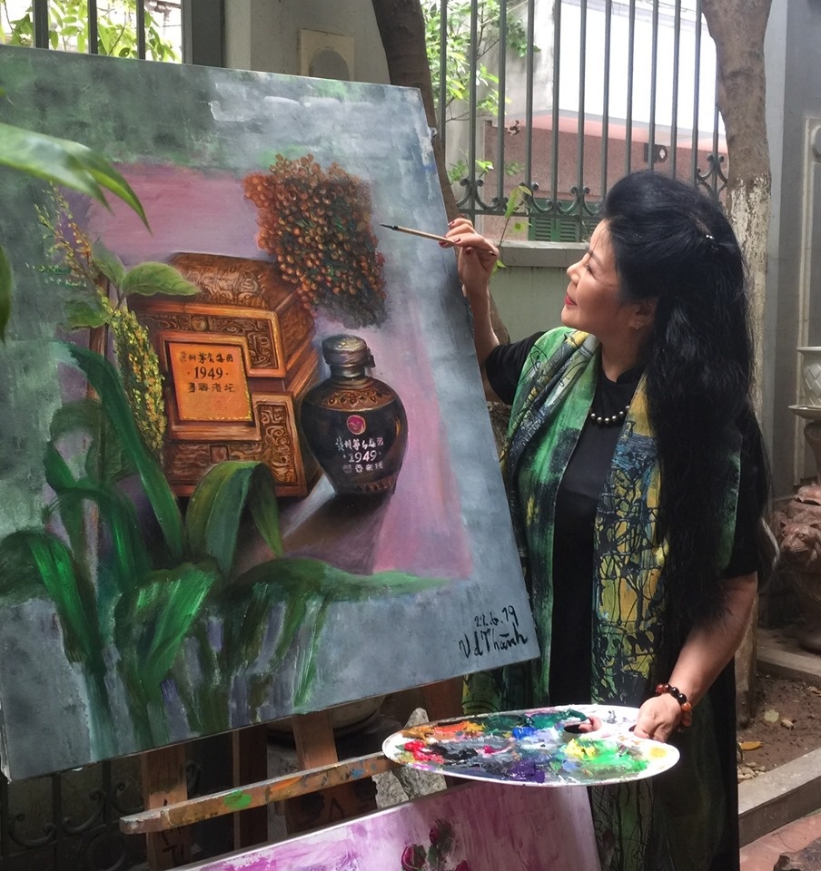 thuong thuc huong vi dong que va moutai qua trien lam tranh cua hoa si van duong thanh