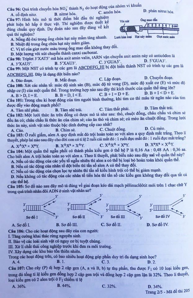 Gợi ý Đáp án môn Sinh học THPT Quốc gia 2019 goi y dap an mon sinh hoc thpt quoc gia 2019