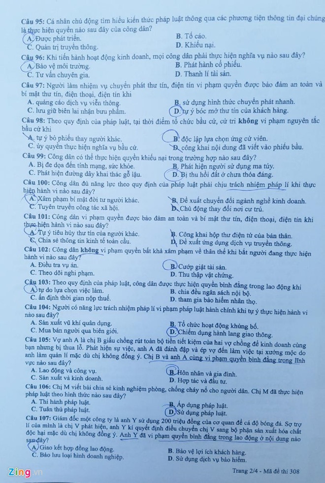 Cập nhật đề thi Giáo dục công dân THPT Quốc gia 2019 cap nhat de thi giao duc cong dan thpt quoc gia 2019
