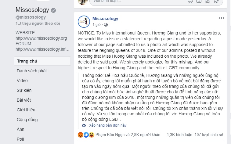 missosology len tieng khi huong giang phan phao vi bi ghep anh nhay cam len page