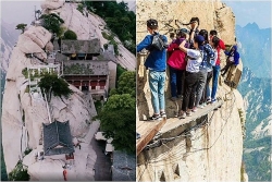 Sảy chân là rơi xuống vực, nhưng du khách vẫn leo hơn 2000m để uống trà trên đỉnh núi Hoá Sơn
