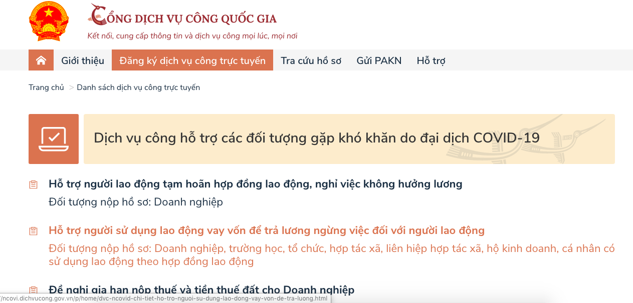 6 dich vu cong truc tuyen ho tro nguoi dan gap kho vi covid 19 chi can bam nut