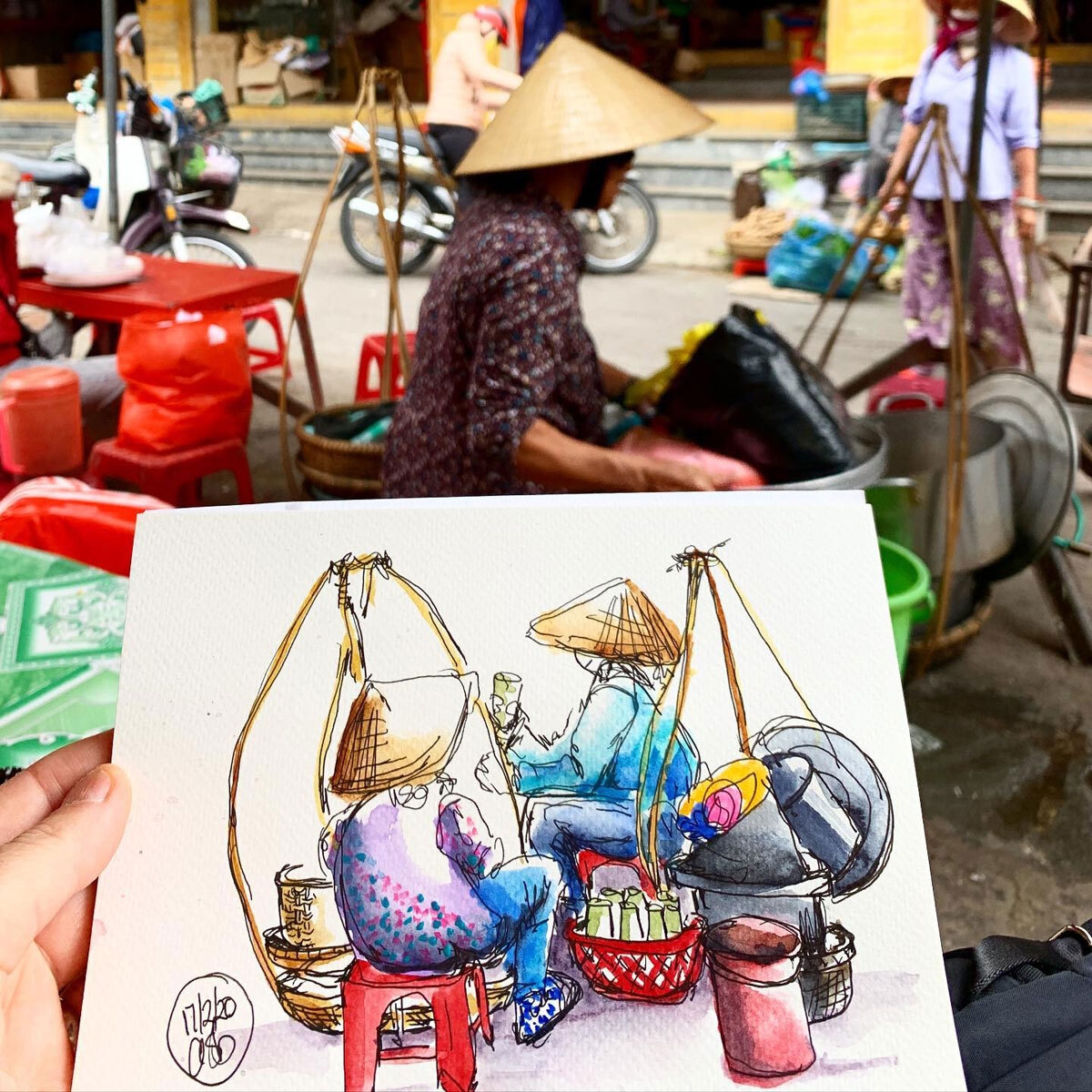 nu hoa sy nguoi uc va hang chuc buc ve ky hoa tuyet dep ve hoi an