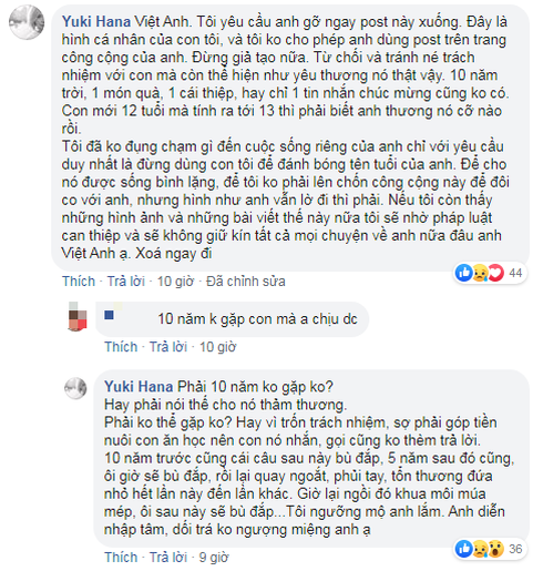 viet anh chia se 10 nam khong gap con gai vo cu lap tuc dap tra