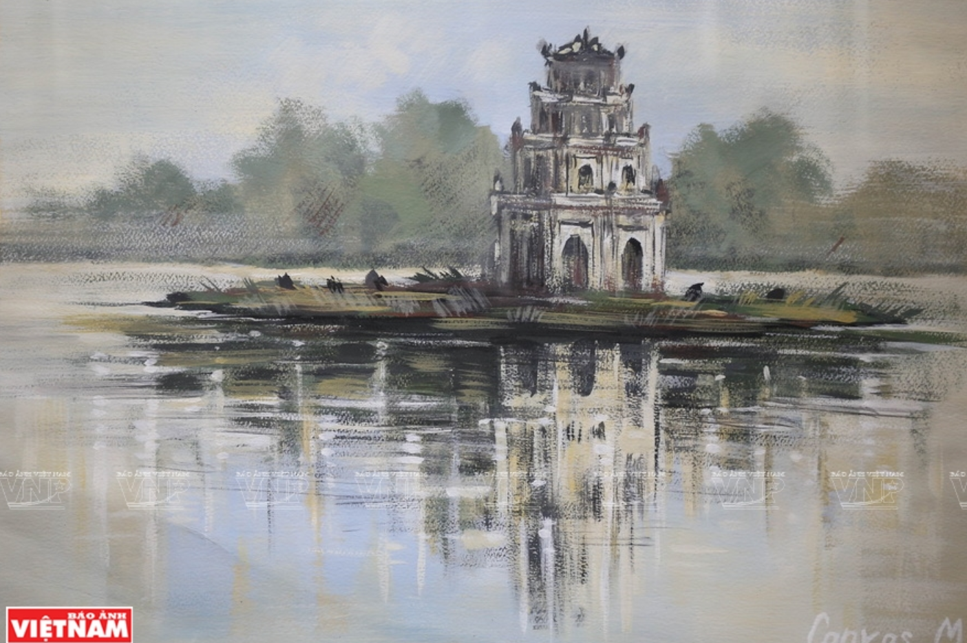 hoa si nga dung tranh ve de chuyen tai thong diep van hoa viet