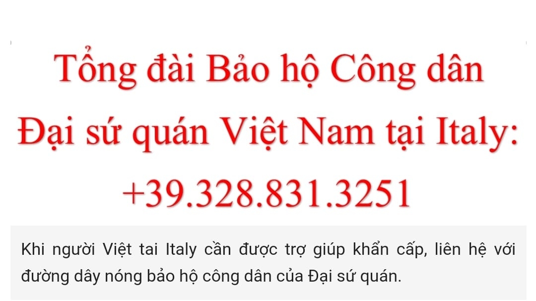 Đại sứ quán Việt Nam tại Italy lập đường dây nóng, bảo hộ công dân trước COVID-19 dai su quan viet nam tai italy lap duong day nong bao ho cong dan truoc covid 19