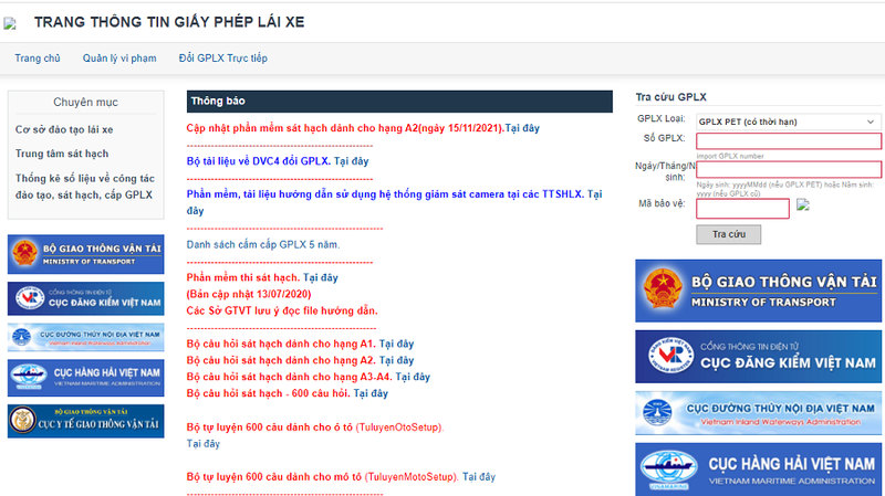 Bộ Giao thông vận tải cảnh báo website giả mạo tra cứu giấy phép lái xe