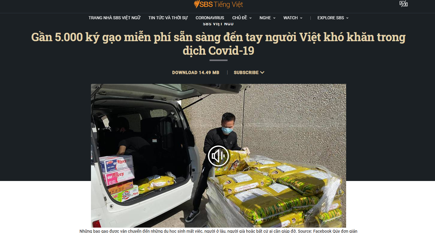 nguoi viet tai australia quyen gop 5 tan gao va hang tram thung mi cung cong dong chong dich covid 19