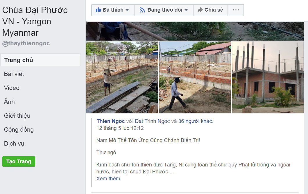 chua dai phuoc cong trinh dau tien mang dam dau an phat giao viet nam tai myanmar