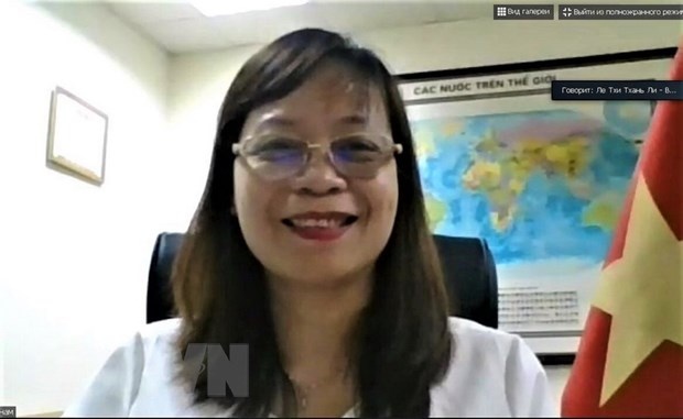 quyen vu truong vu nga dong au trung a ban doi ngoai trung uong dang cong san viet nam ba le thi thanh ly tham du hoi thao anh ttxvn