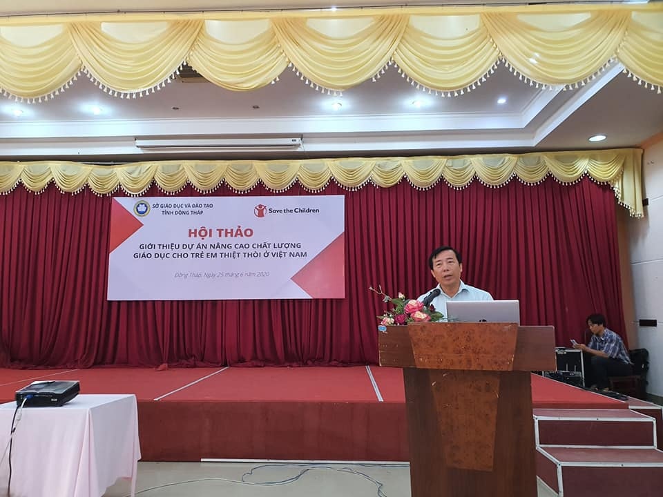 ong nguyen minh tam pho giam doc so gd dt dong thap phat bieu khai mac hoi thao gioi thieu du an