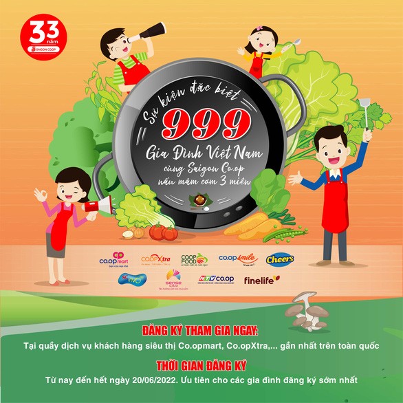 999 gia đình Việt xác lập kỷ lục nấu món ăn ba miền