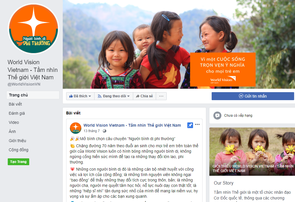 world vision phat dong cuoc thi binh chon nguoi binh di phi thuong