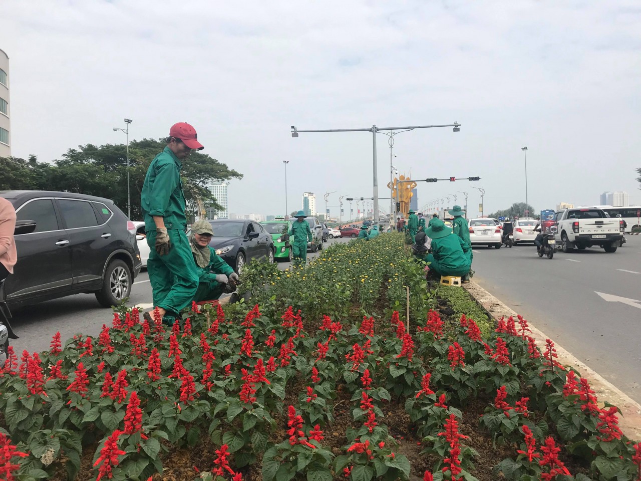 Đà Nẵng tất bật trang trí đường phố đón Tết Nhâm Dần