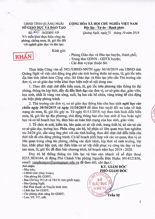 anh huong bao so 5 hoc sinh o quang ngai duoc nghi hoc