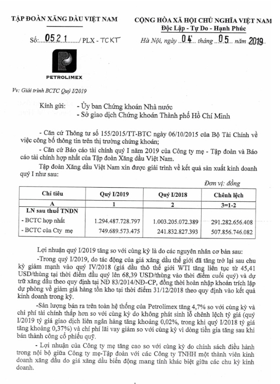 tang gia xang 1 lan petrolimex lai gan 1300 ty trong quy i