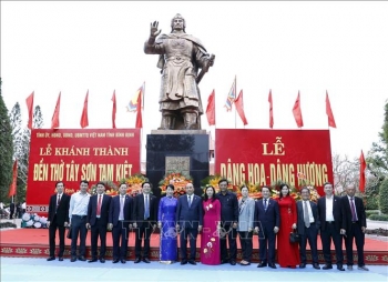 Chủ tịch nước dự lễ khánh thành Đền thờ Tây Sơn Tam Kiệt