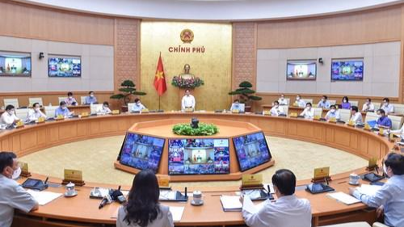 Chính phủ họp thường kỳ tháng 9/2021. Ảnh VGP