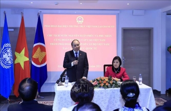 Chủ tịch nước gặp gỡ cán bộ, nhân viên Phái đoàn đại diện thường trực Việt Nam tại Geneva