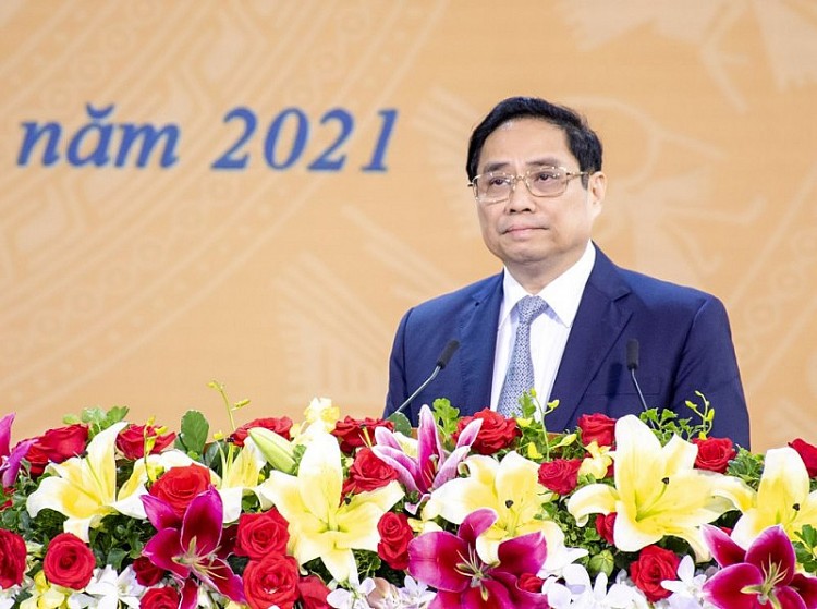 Thủ tướng Chính phủ Phạm Minh Chính phát biểu chỉ đạo tại Lễ kỷ niệm.