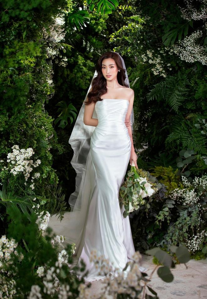Hoa hậu Đỗ Mỹ Linh khoe nhan sắc kiều diễm khi mặc váy cưới, đốn gục mọi ánh nhìn