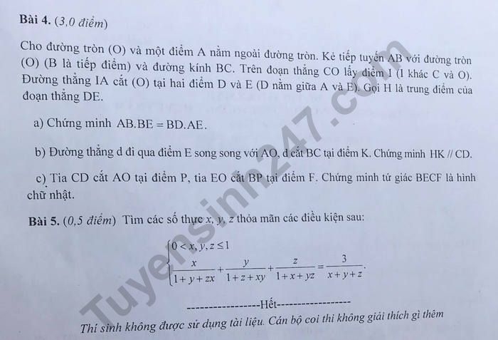 1707 de thi mon toan tuyen sinh lop 10 vao thpt chuyen su pham ha noi anh 2
