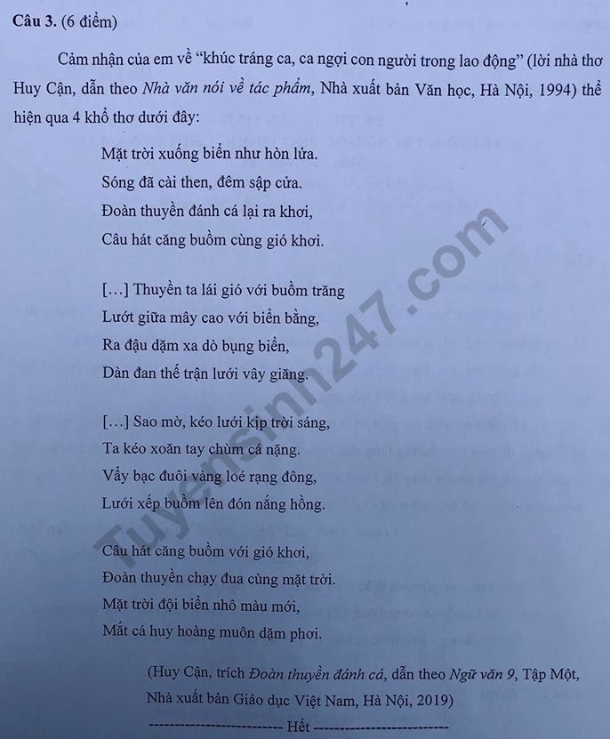 0132 dap an de thi tuyen sinh lop 10 mon ngu van vao chuyen su pham ha noi anh2