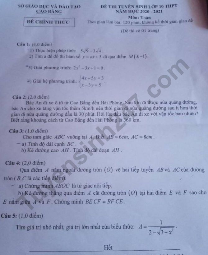 3320 de thi mon toan tuyen sinh lop 10 vao thpt tinh cao bang nam 2020 anh1