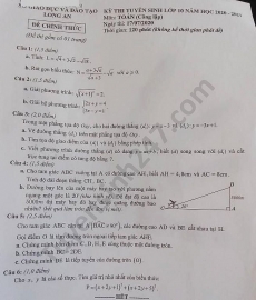 de thi mon toan tuyen sinh lop 10 vao thpt tinh long an nam 2020