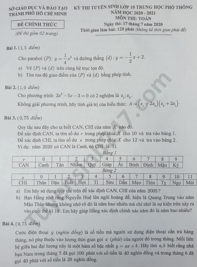 2116 de thi mon toan tuyen sinh lop 10 vao thpt tphcm