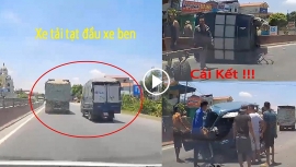 Tin tức tai nạn giao thông (TNGT) nóng nhất chiều 17/7: Tạt đầu xe ben, xe tải bị đâm bay khoang lái