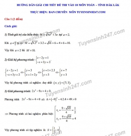 dap an de thi mon toan tuyen sinh lop 10 vao thpt tinh dak lak nam 2020