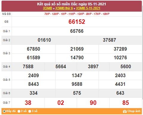 Kết quả XSMB ngày 6/11/2021 - Dự đoán, soi cầu trực tiếp xổ số miền Bắc hôm nay